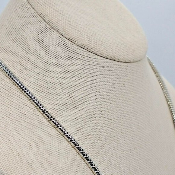 Vintage Diamond Cut Snake Chain Sterling Silver Women or Men Necklace - Picture 4 of 5